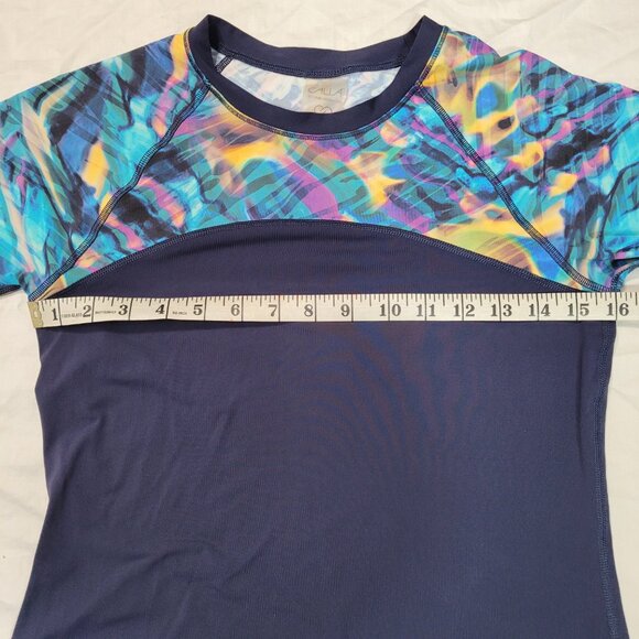 SOLD! Calia by Carrie Underwood Swim Rash Guard Long Sleeve Colorful Rouche - Picture 10 of 11